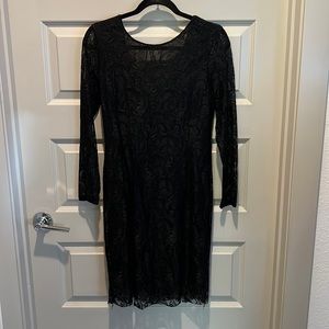 Black lace cocktail dress